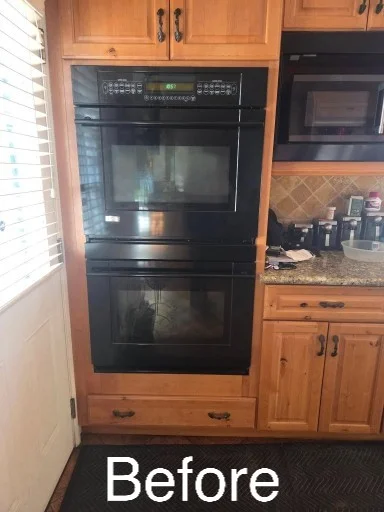 Kitchen Remodeling Temecula – Before Appliance Installation Outdated Builder-Grade Appliances