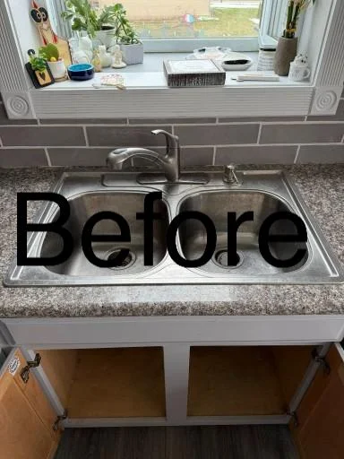 Kitchen Remodeling Temecula – Before Sink Replacement Old Drop-In Sink Removed