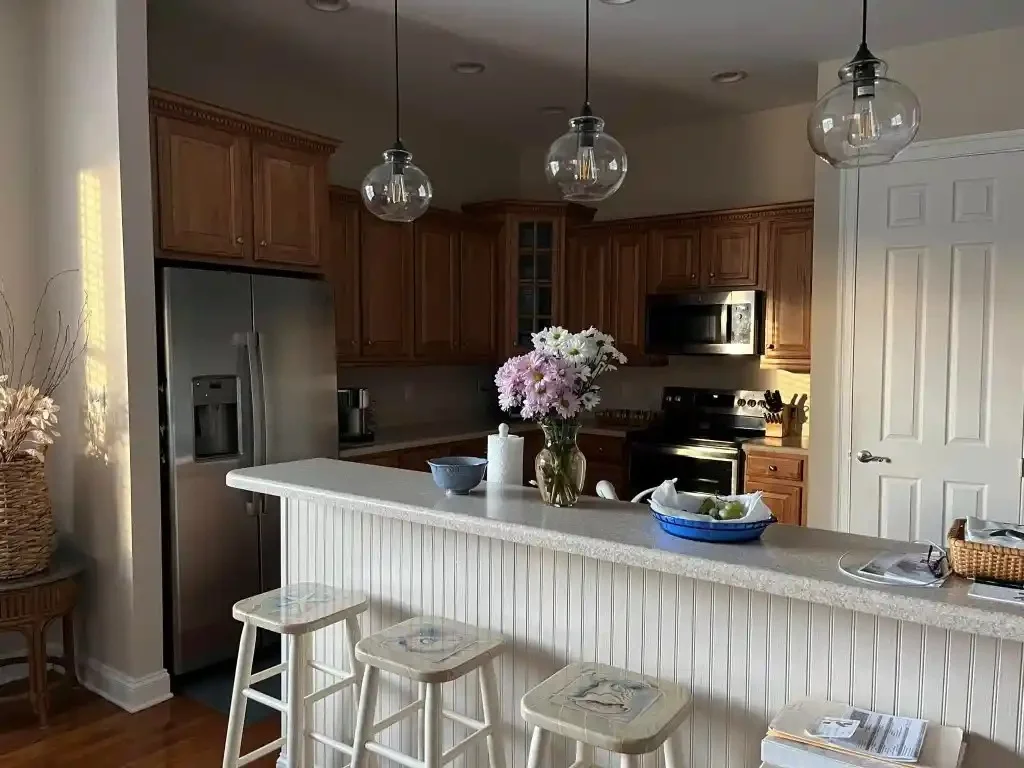 Kitchen Remodeling Temecula – Crowne Hill Existing Kitchen Dark Oak Cabinets and Laminate Countertop