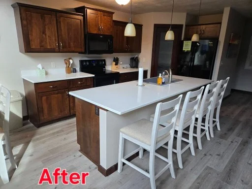 Kitchen Remodeling Temecula – After White Quartz Island with Seating Installed