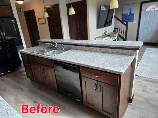 Kitchen Remodeling Temecula – Before Countertop Replacement Old Granite Sink Area